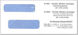 Envelope 31-603 Envelopes Laser Checks